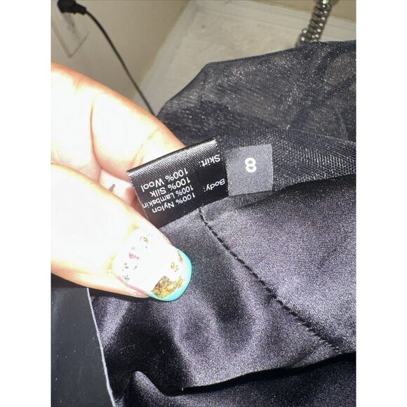 NWT WES GORDON Black Silk Lace Asymmetrical Hem CAMISOLE SLIP Dress Sz 8 $1094 - Picture 14 of 14